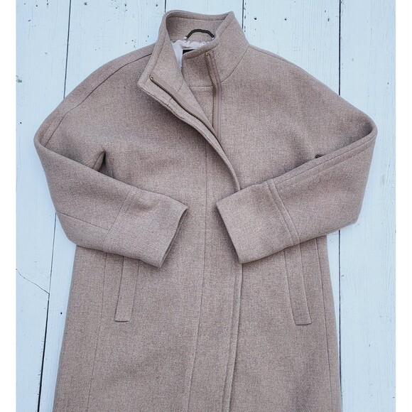 J.Crew Stadium Cocoon Peacoat b2770 Nello Gori Wool Blend Beige Tan Coat Sz 12 - Picture 14 of 14